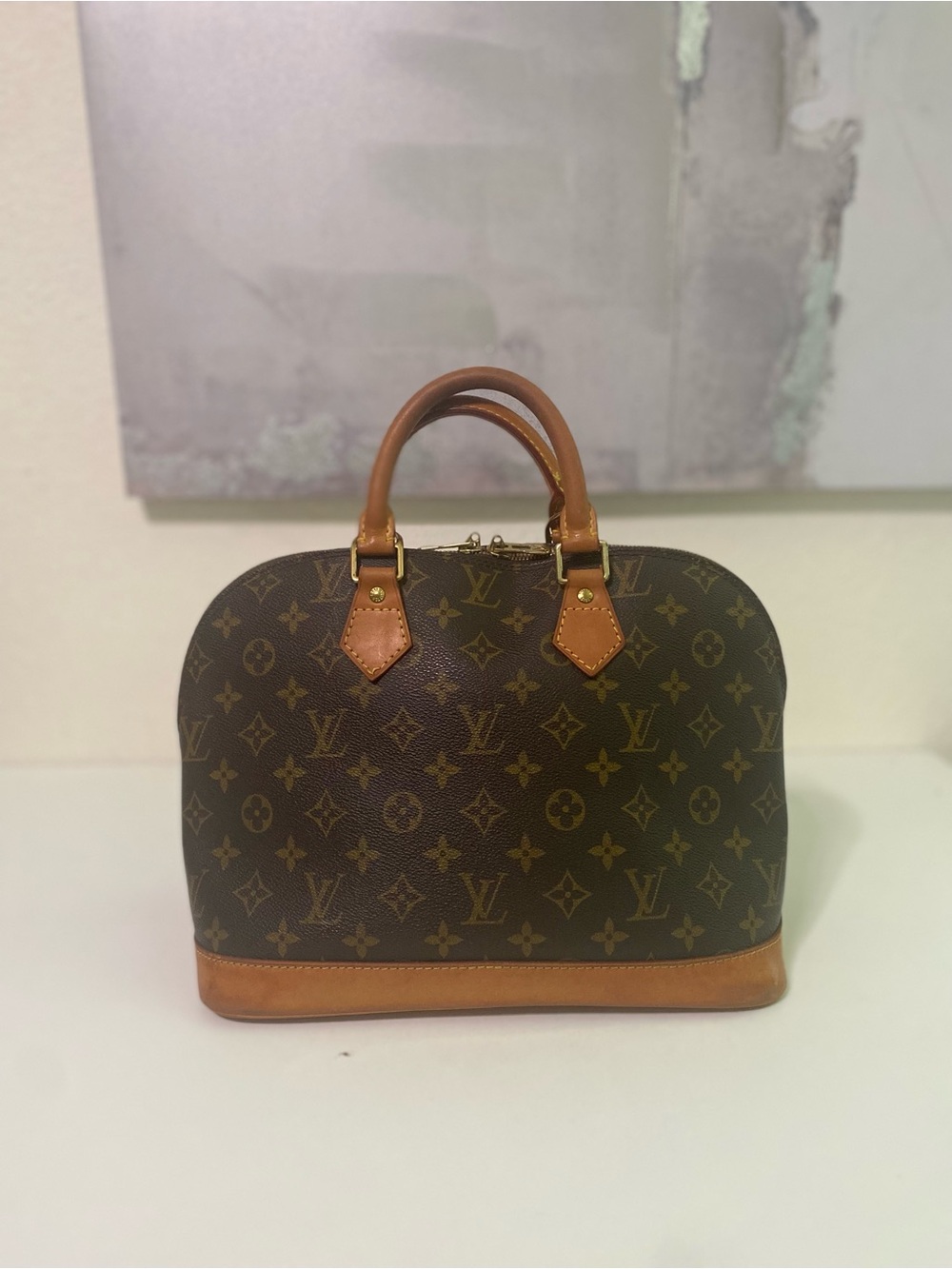 Louis Vuitton Monogram Alma Satchel in Brown and Tan